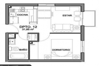 1 Dormitorio Bedrooms, ,1 BañoBathrooms,Departamento,En Venta,1087